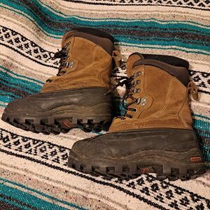 LACROSSE WINTER DUCK BOOTS THINSULATE LINERS KIDS SIZE 5 BROWN LEATHER WARM